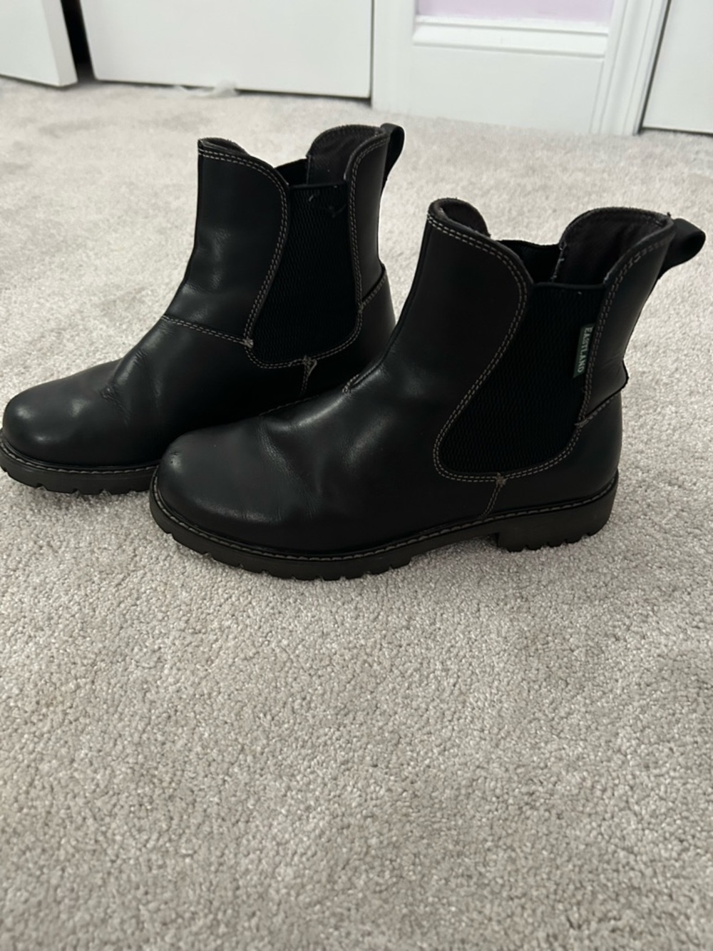 Eastland Black Leather Chelsea Ankle Boots